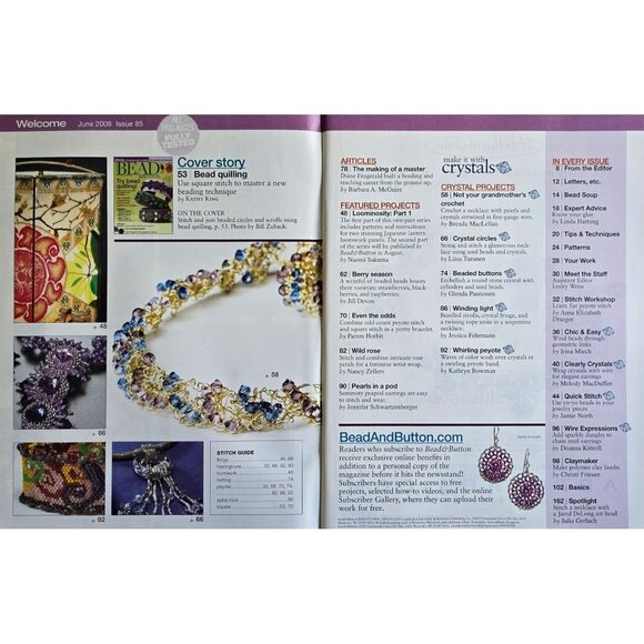 Bead and Button Magazine June 2008 Japanese Loomwork Patterns Inside - Picture 2 of 16